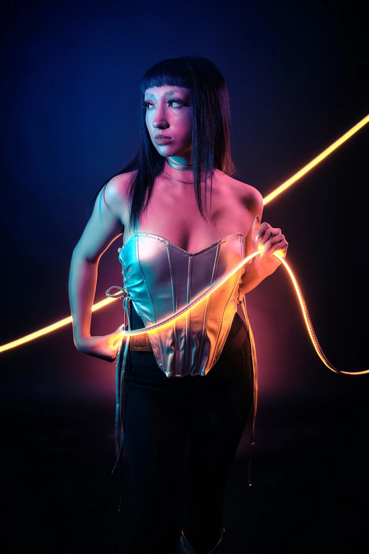 Neon city portrait