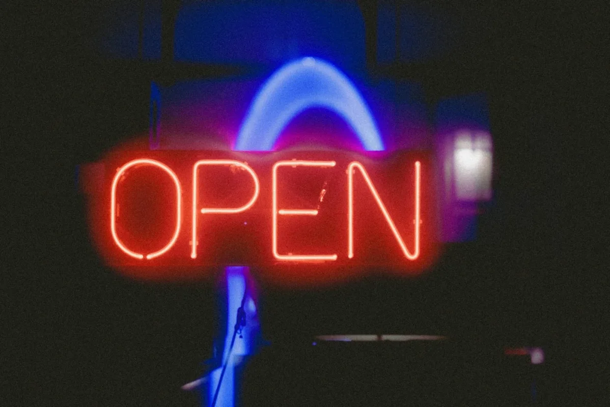 Neon OPEN sign