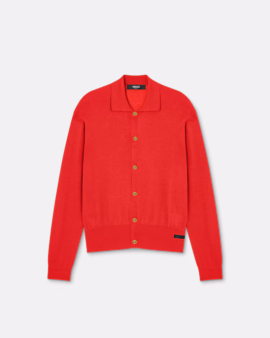Red cardigan product photo sample