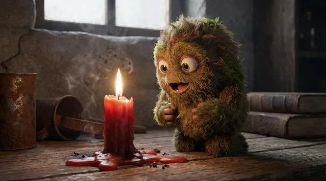 Monster With Melting Candle