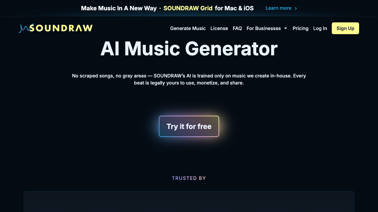 Soundraw AI music and sound effect generator