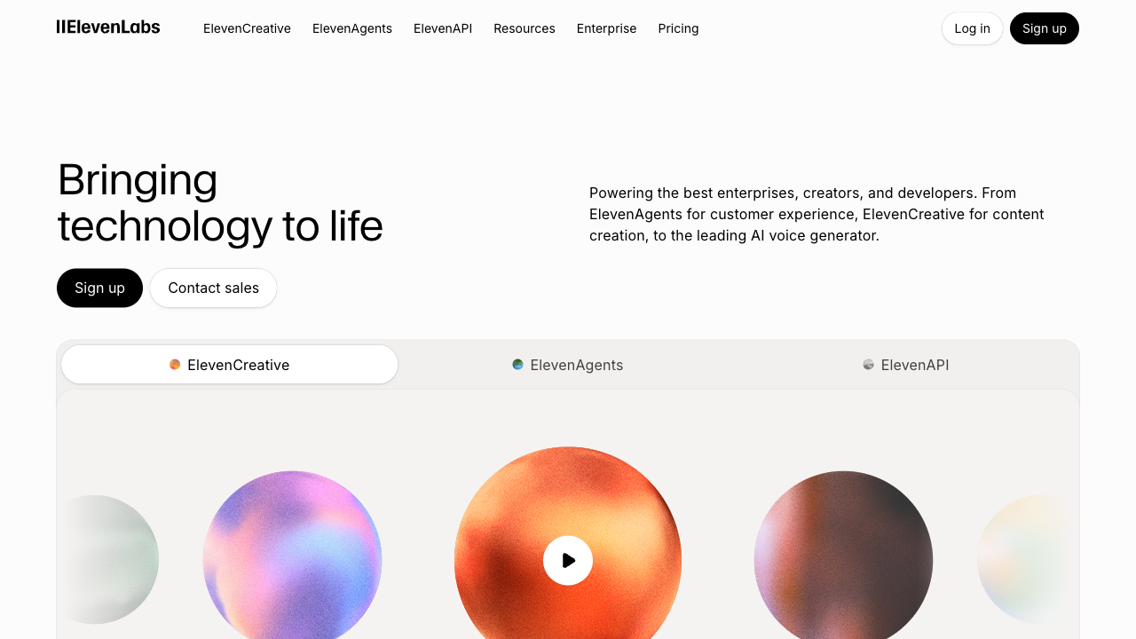 ElevenLabs product screenshot