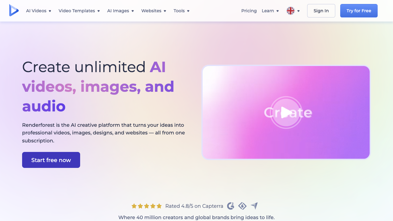 Renderforest Review product screenshot