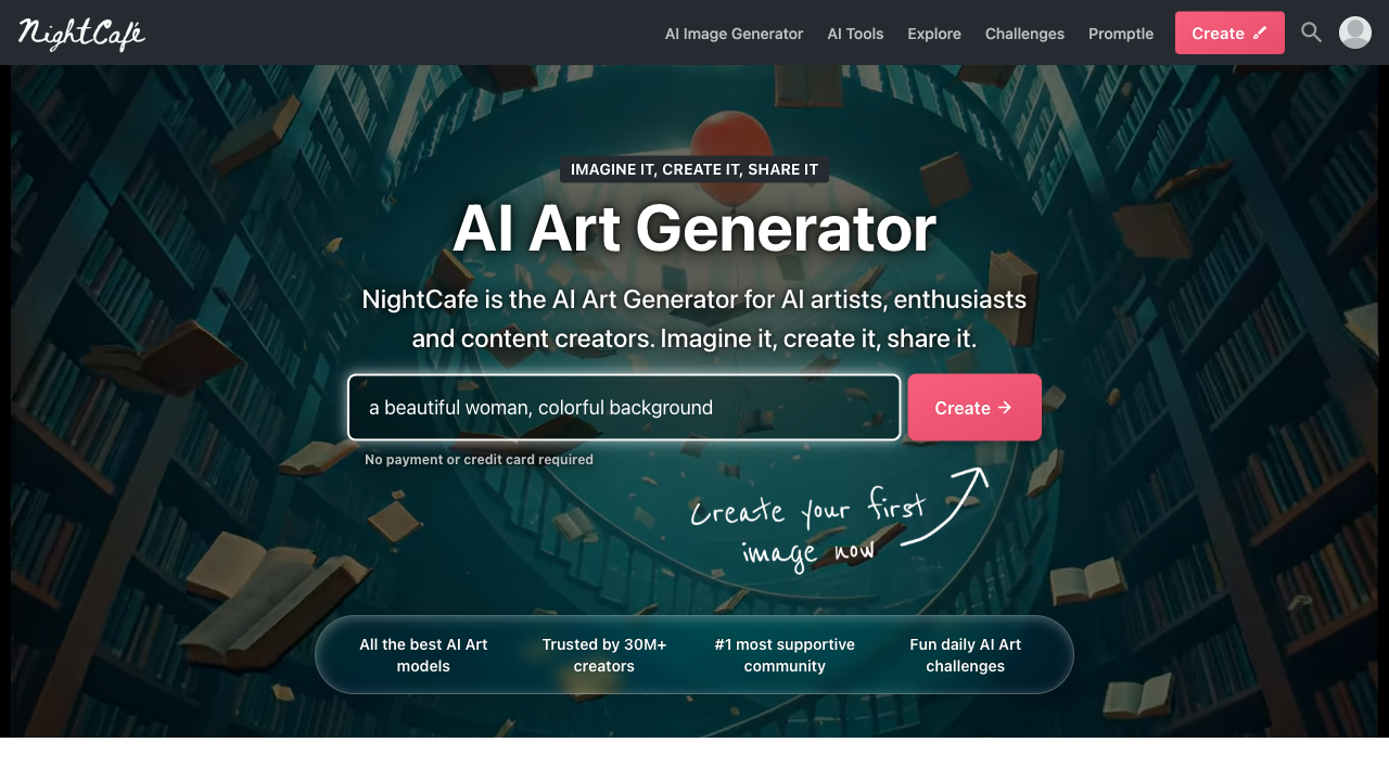 NightCafe AI interface