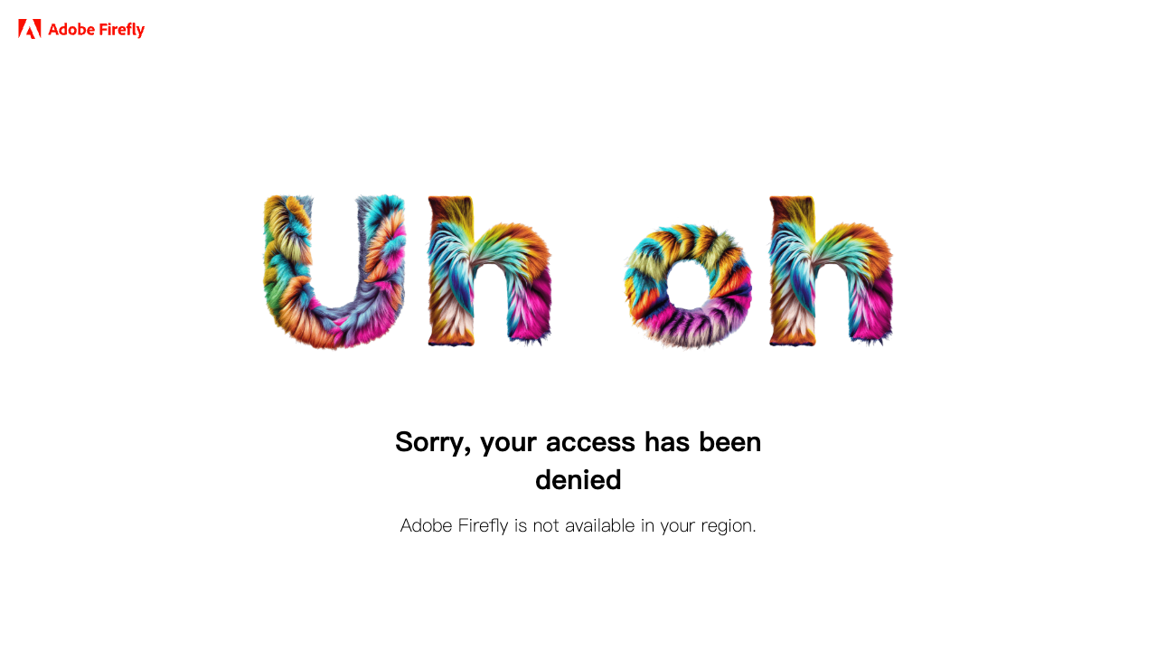 Adobe Firefly homepage showing a text-to-image AI image generator