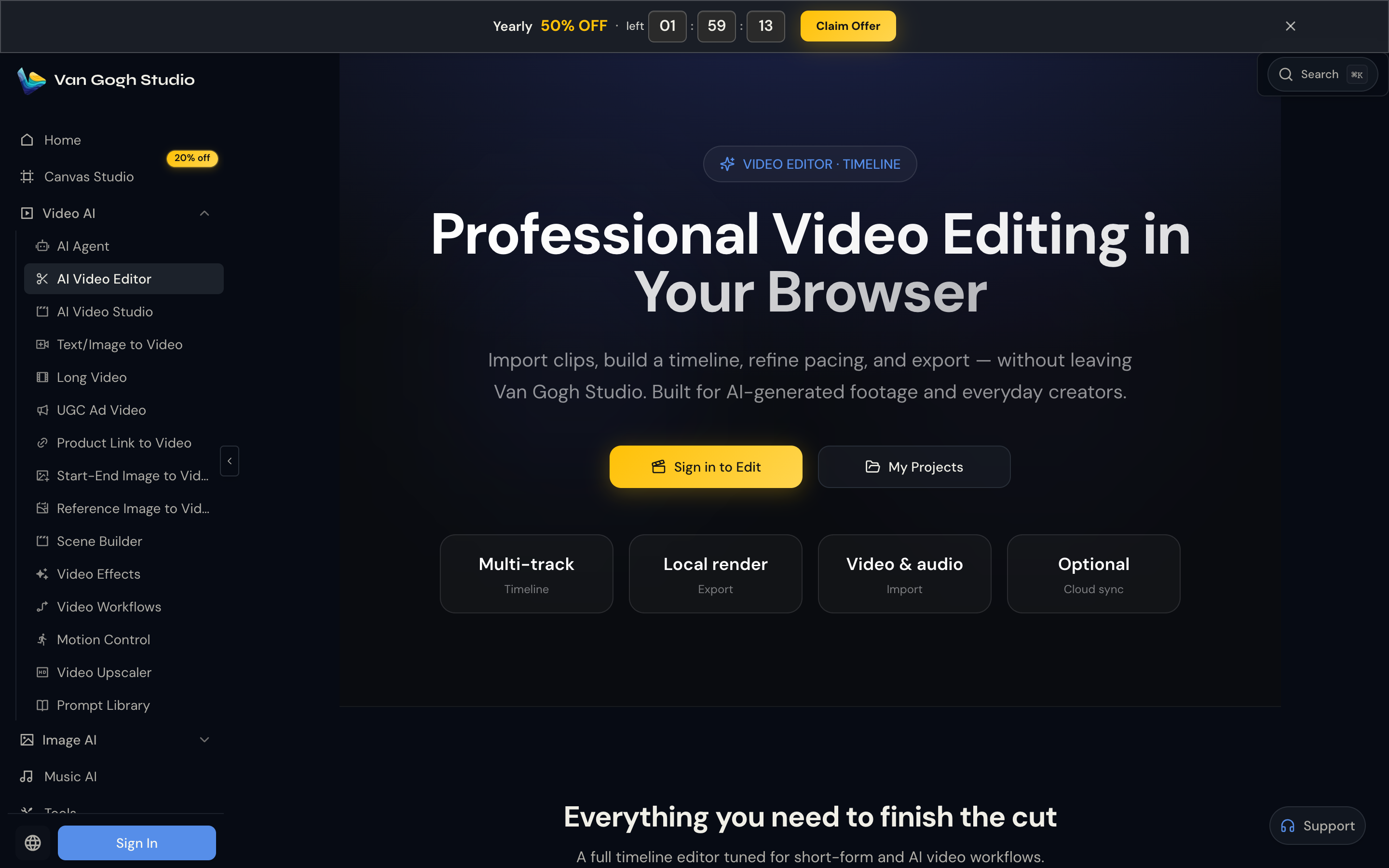 Van Gogh Studio video editor