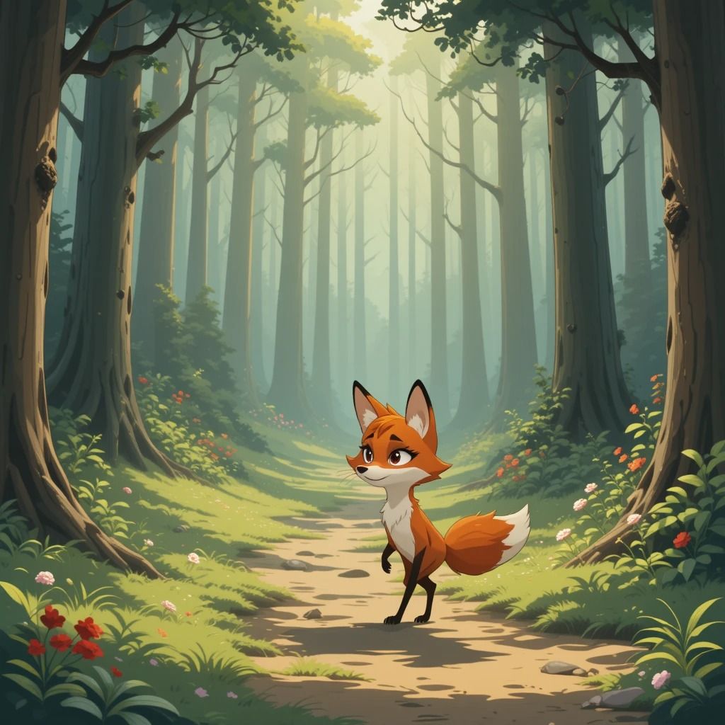 Disney-style fox scene generated with AIEASE
