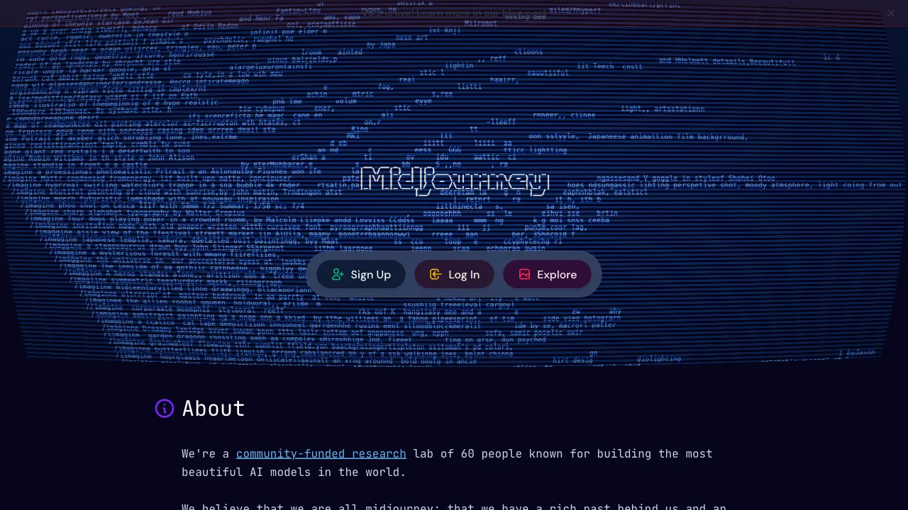 Midjourney interface