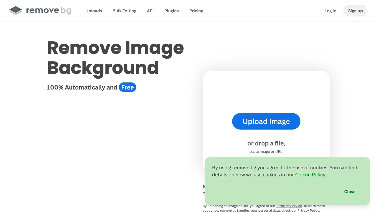 Remove.bg interface