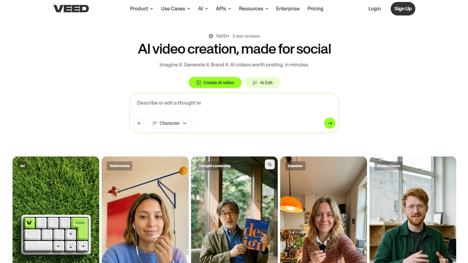 Home page of Veed