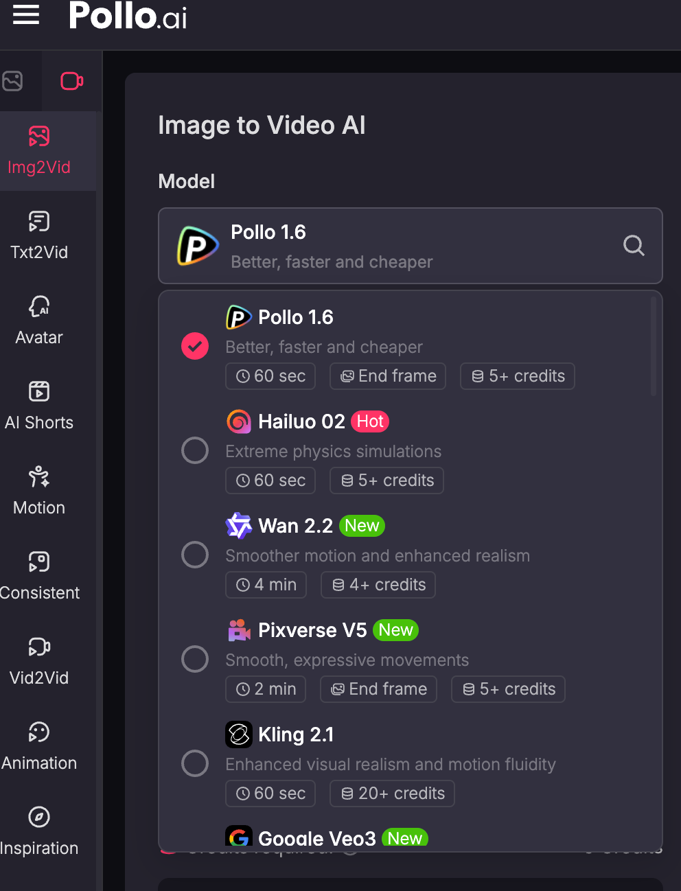 Wan AI video model interface