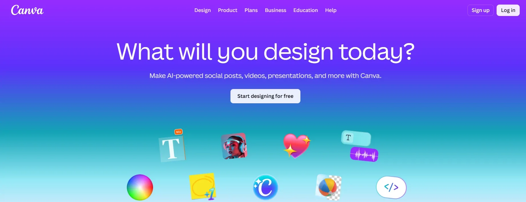 Canva homepage screenshot