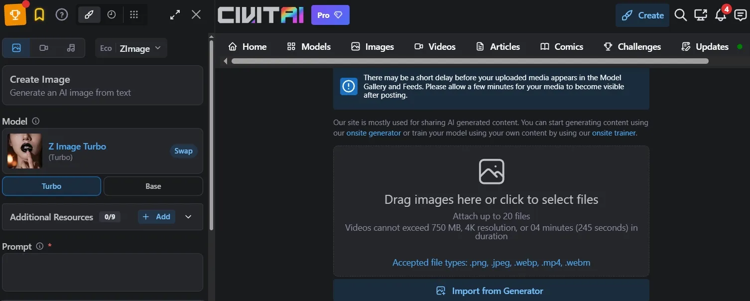 The homepage of civitai.