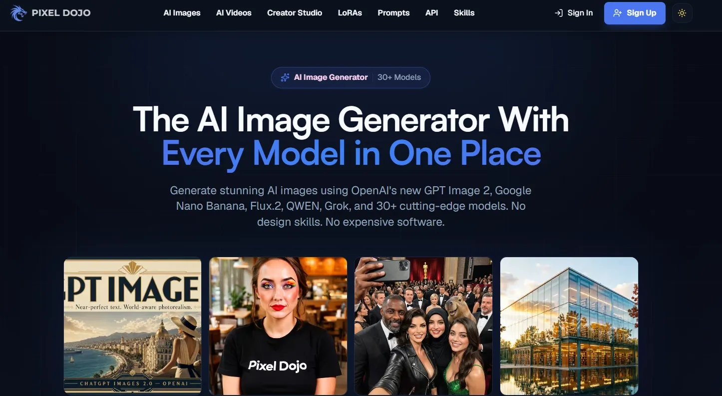 The homepage of tensorart AI