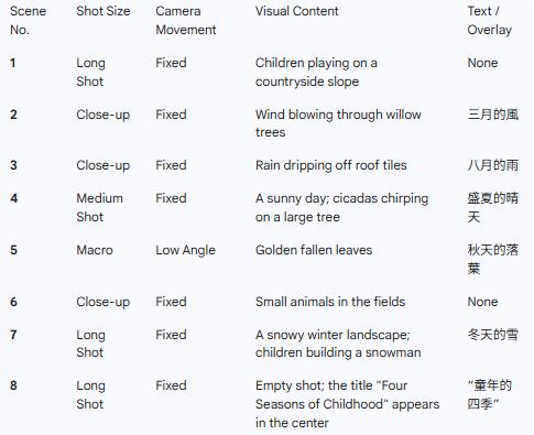 Storyboard / shooting script reference