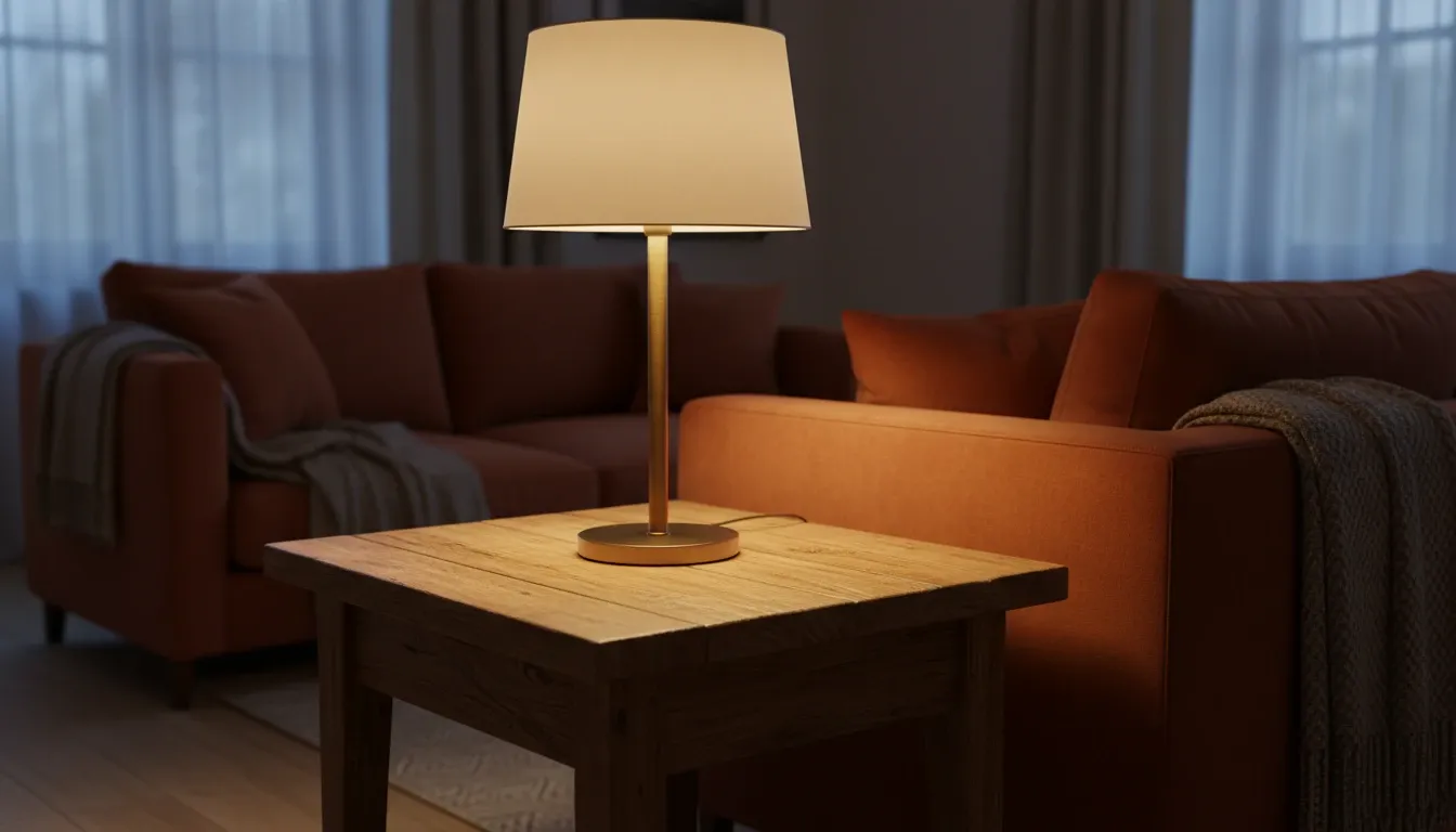 Side table before coffee cup