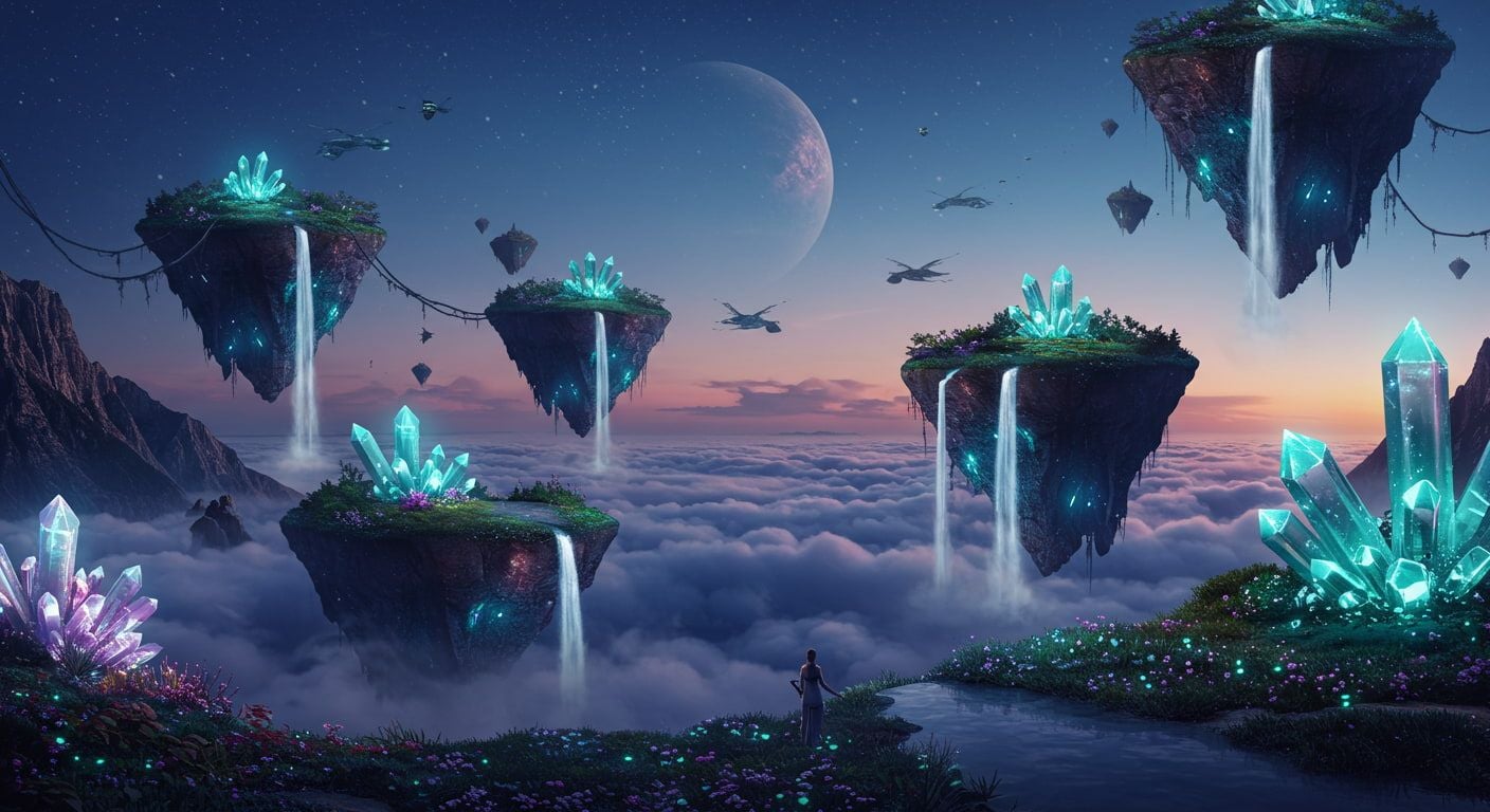 Surreal floating-island fantasy from ImageFX
