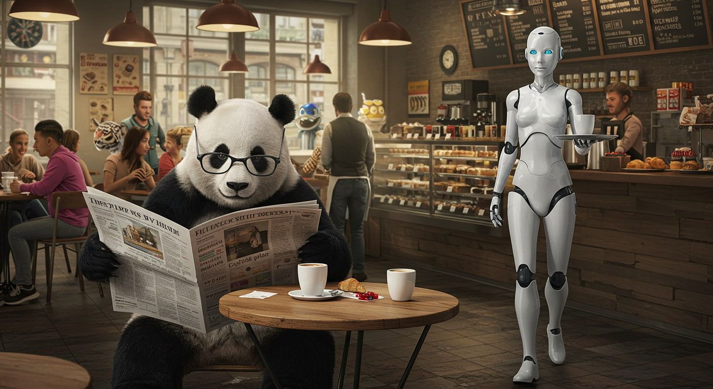 Multi-subject coffee shop scene from ImageFX
