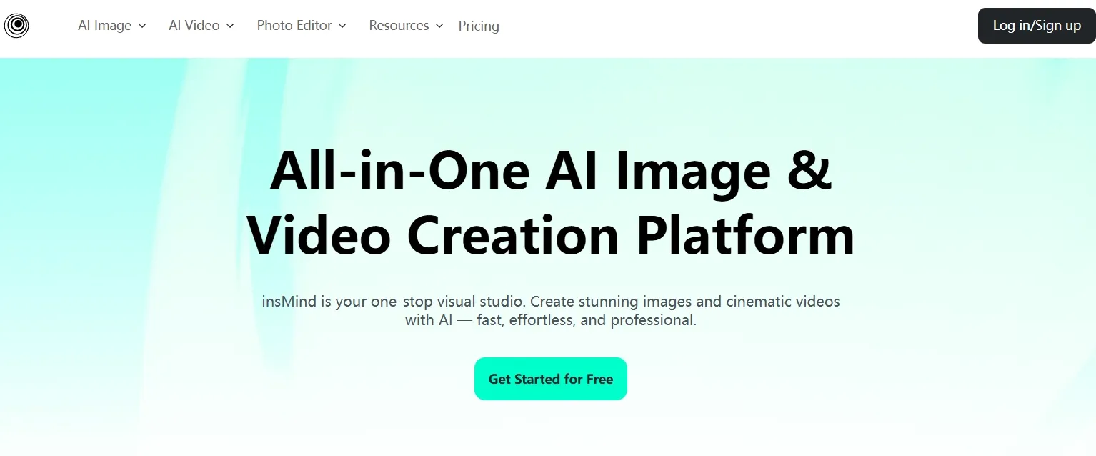 insMind AI image and video creation platform promotional banner