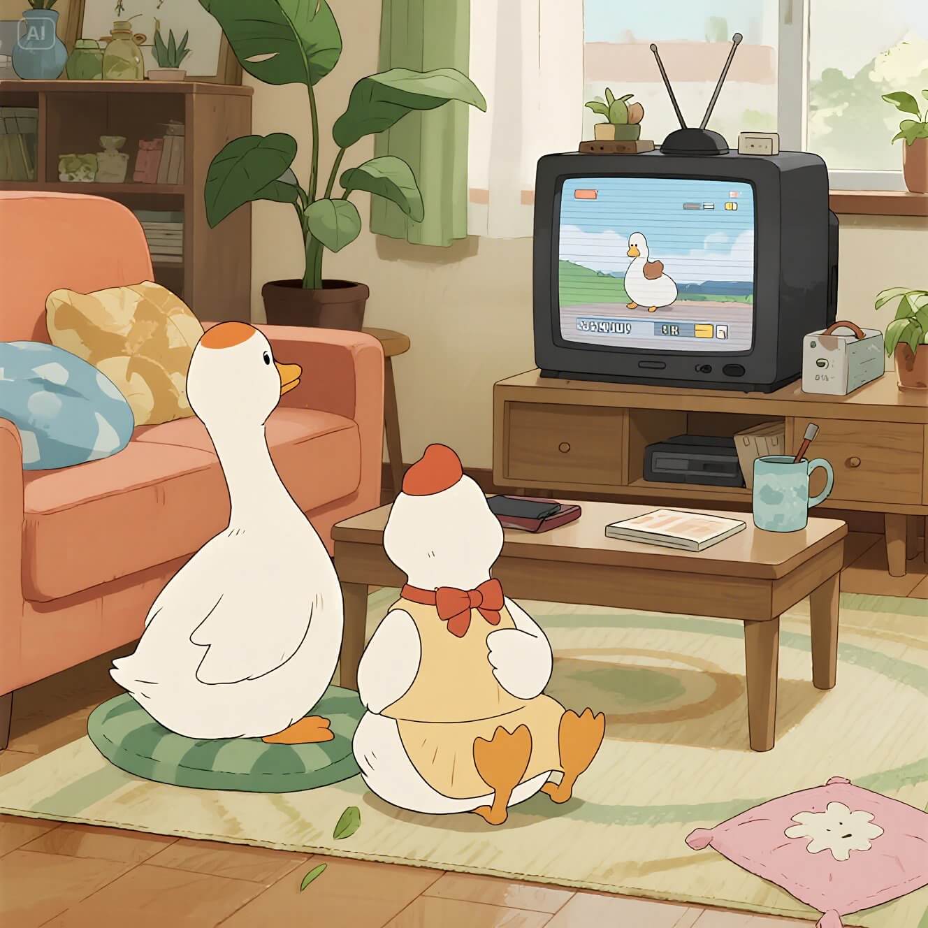 InVideo AI generated anime duck living room sample 1