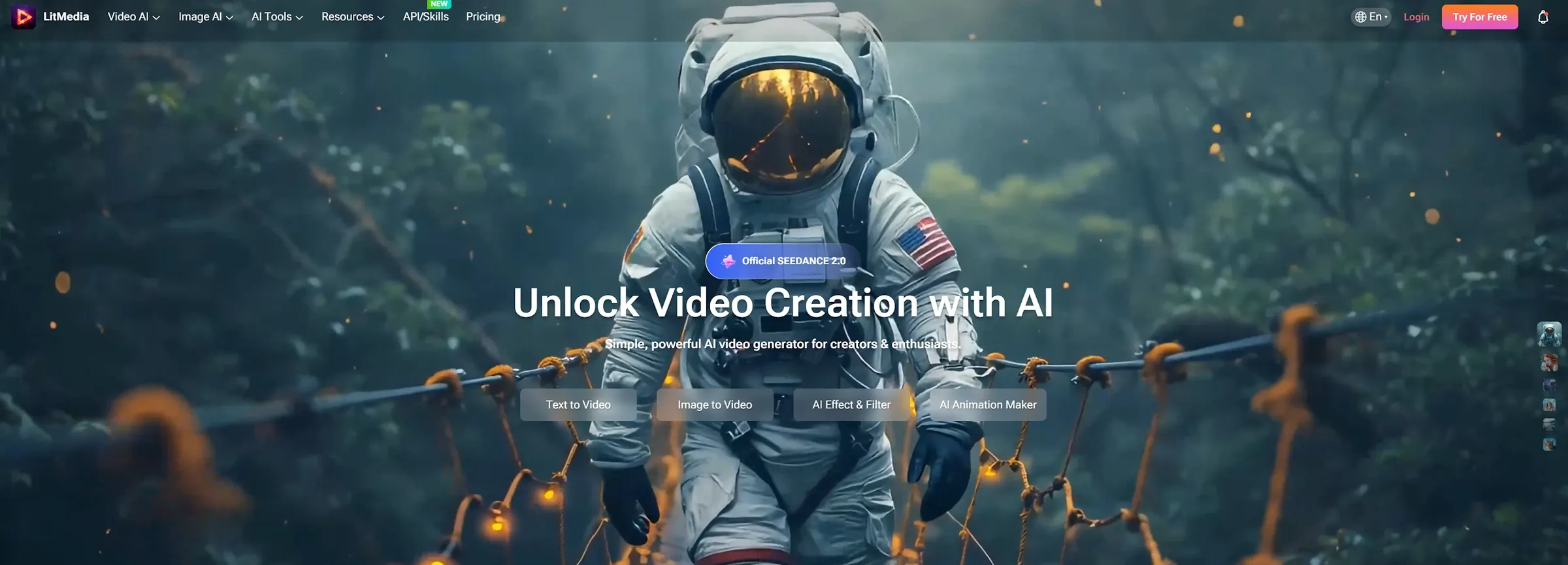 LitVideo / LitMedia AI video creation homepage