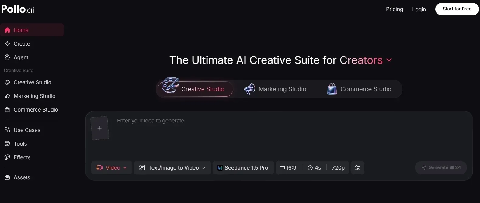 MagicShot AI video tools and creative workspace