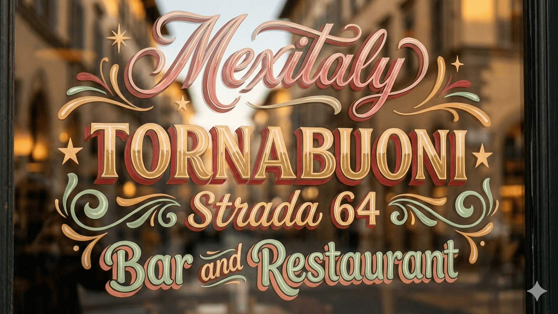 Storefront lettering with readable decorative text