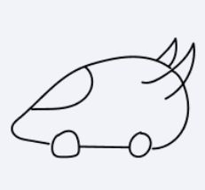 Simple car sketch used as structure reference