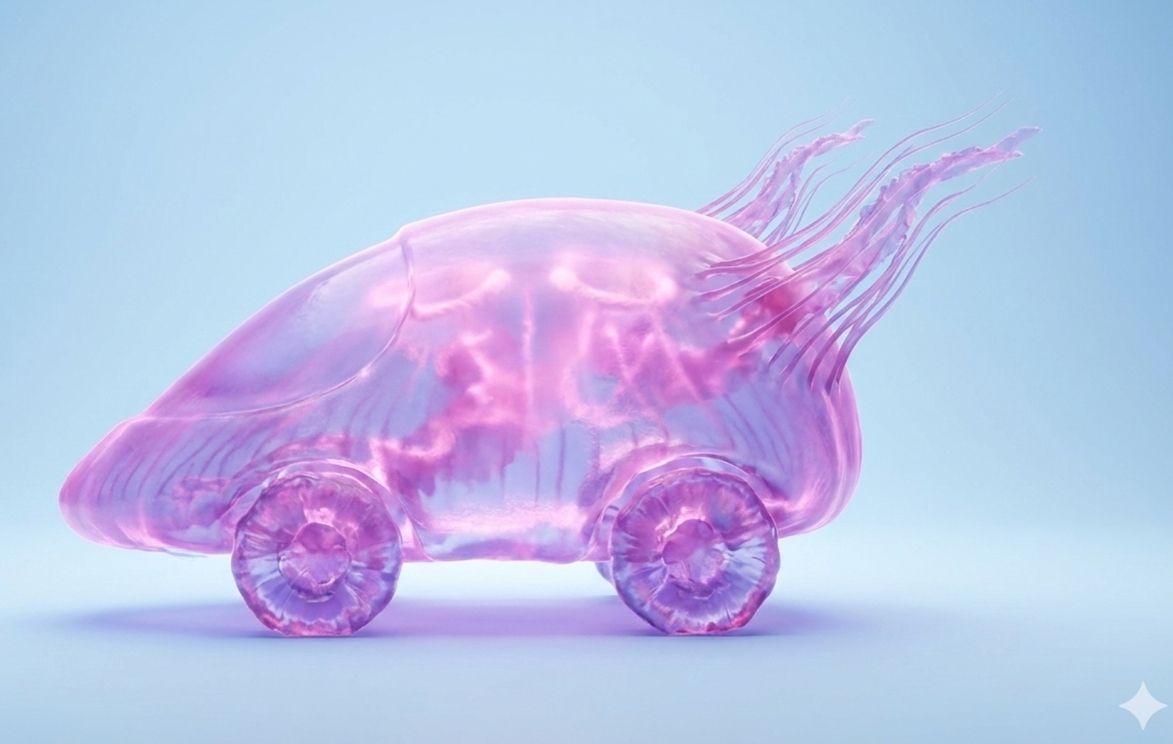 Jellyfish-form concept car from Nano Banana 3
