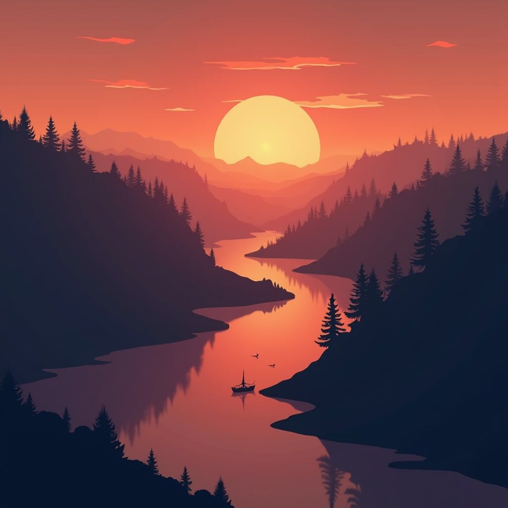 OpenArt sunset landscape