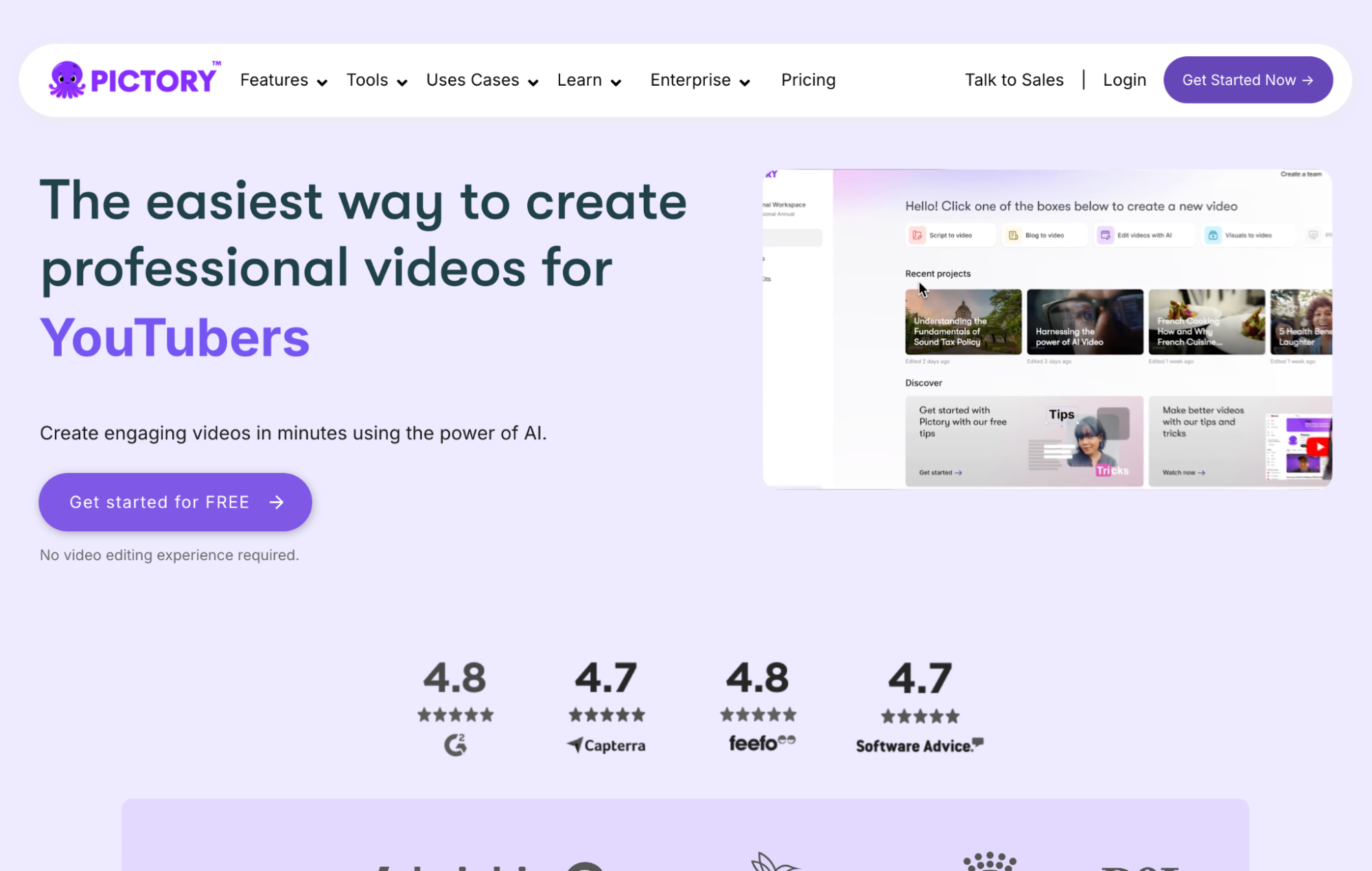 Pictory AI product screenshot