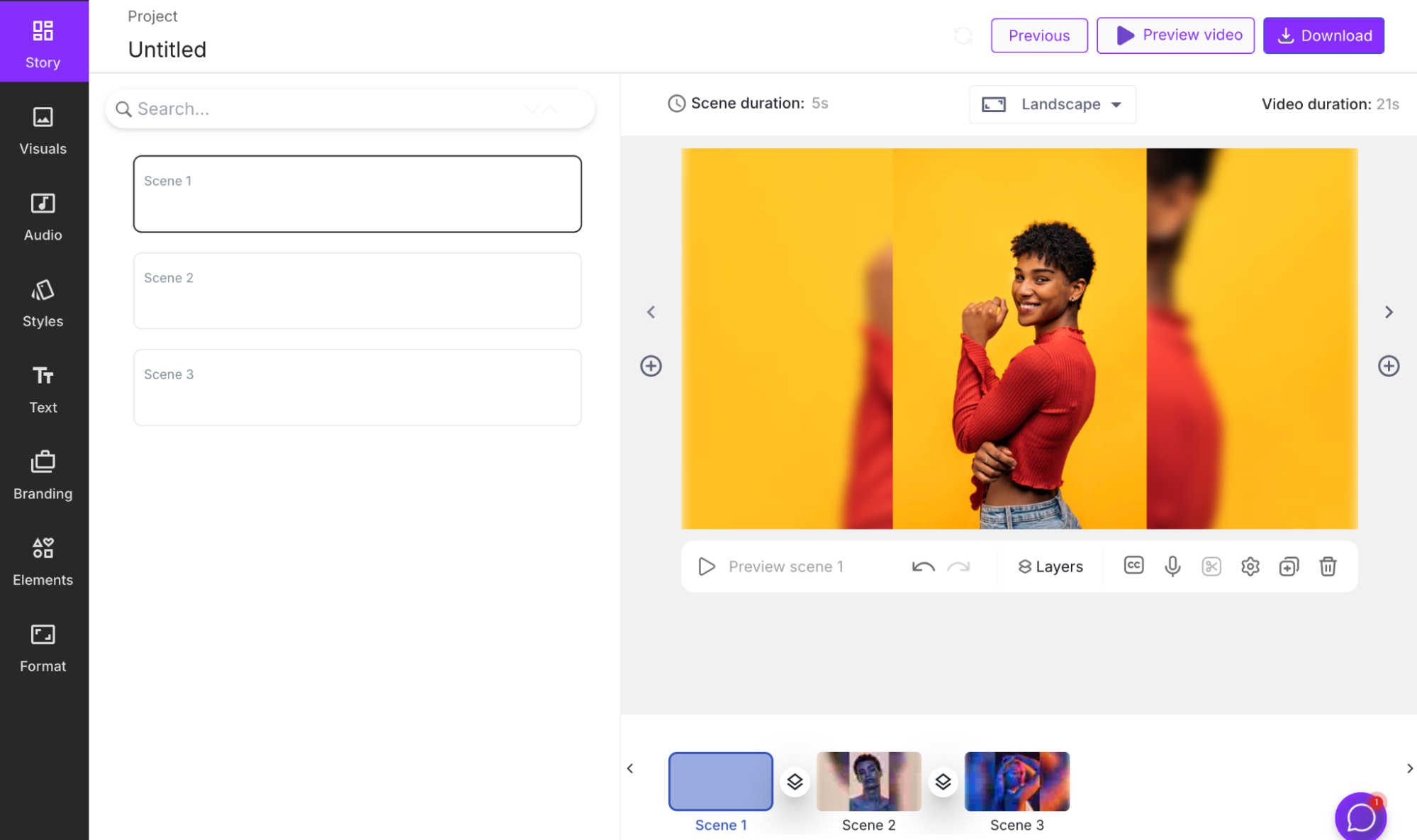 Pictory AI image-based project