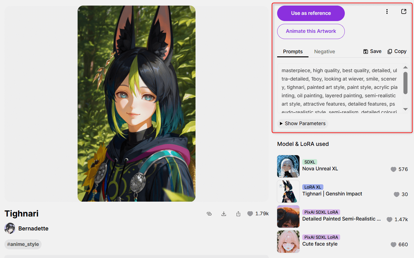 PixAI anime character styles