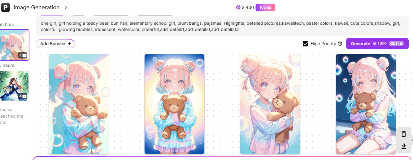 PixAI anime art interface