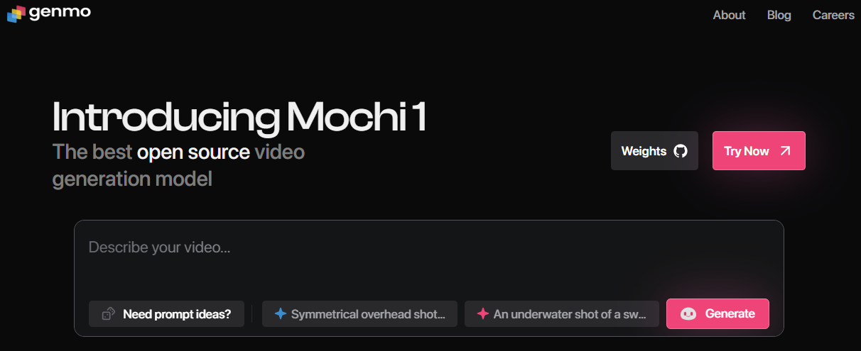 Genmo open-source AI video generation research platform