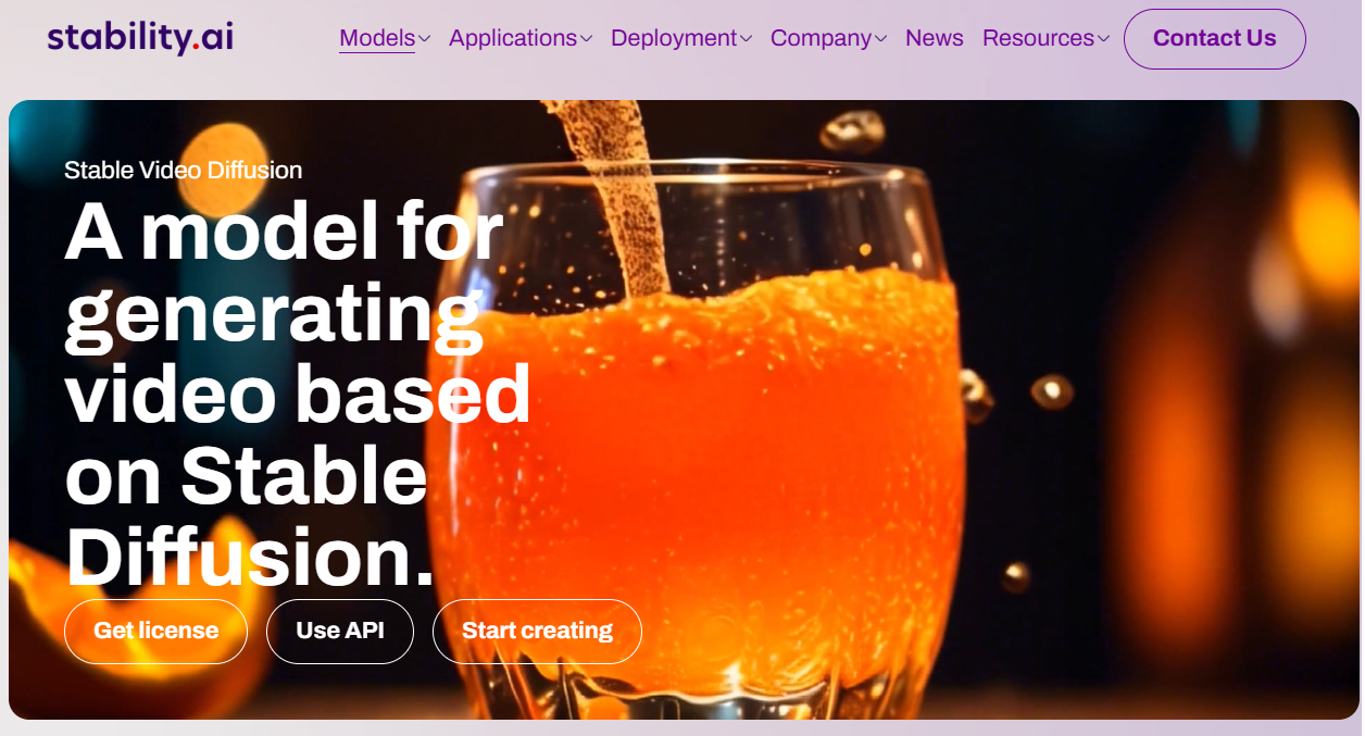 Stable Video Diffusion example interface for open image-to-video