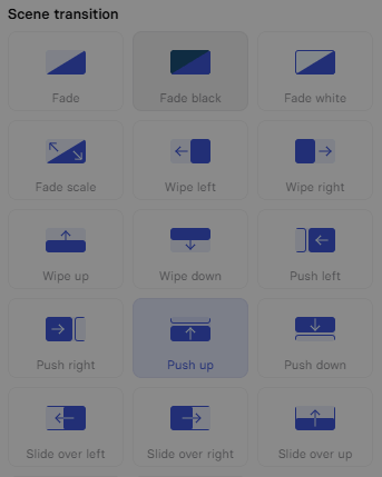 Synthesia scene transition effects