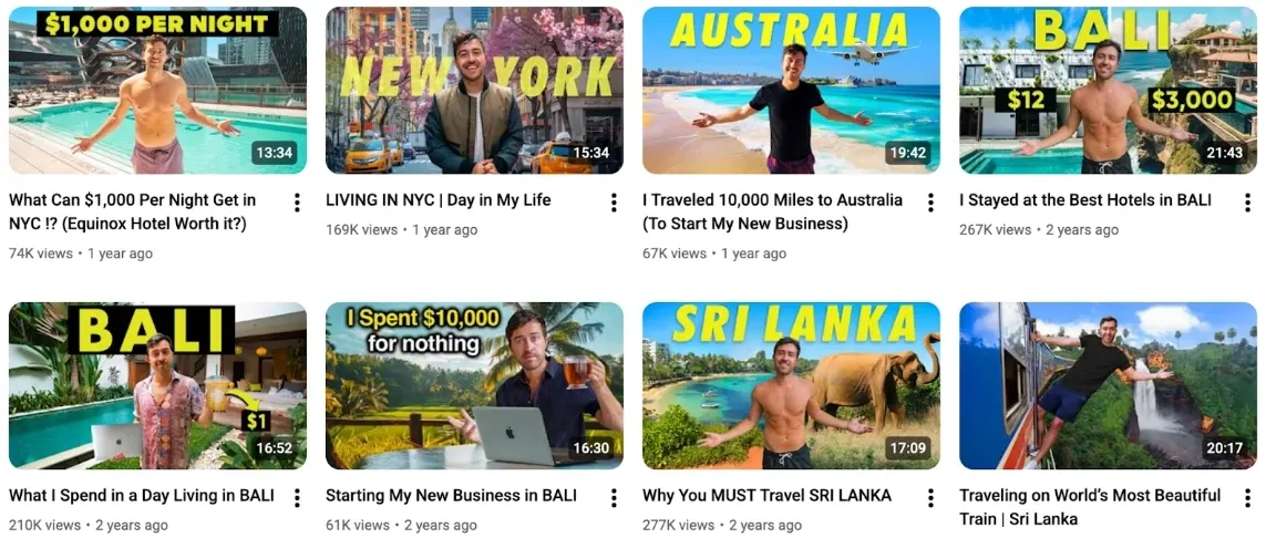travelling vlogs